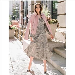 Cheetah Print Satin Midi Wrap Dress